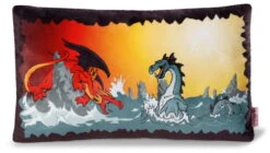 Nici 37490 Kissen Creatures Seeungeheuer 43x25cm Plüsch Drachen Kuschelkissen