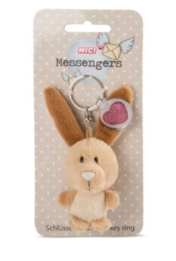 Nici 47538 Schlüsselanhänger Brauner Hase Plüsch 7cm Herz Symbol