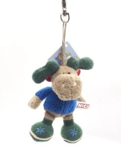 Nici 23906 Anhänger Mit Karabiner Plüsch 12cm Elch Detlef - Blau